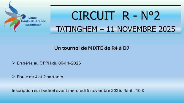 11/11 - Circuit R + Série D en Mixte - TATINGHEM